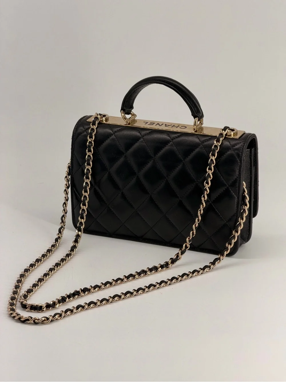 Chanel Trendy CC Wallet On Chain in Black Lambskin Learher